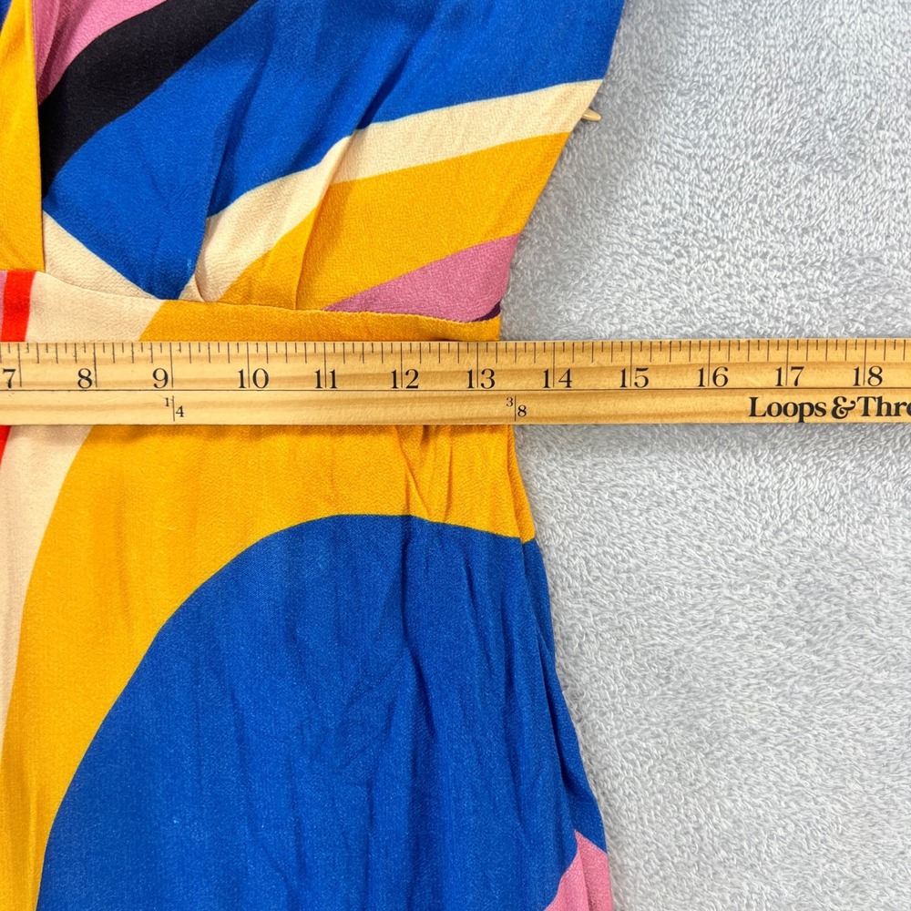 Farm Rio Graphic Heart Chevron Forest Maxi Dress Medium Long Sleeve Multicolor - Picture 10 of 12